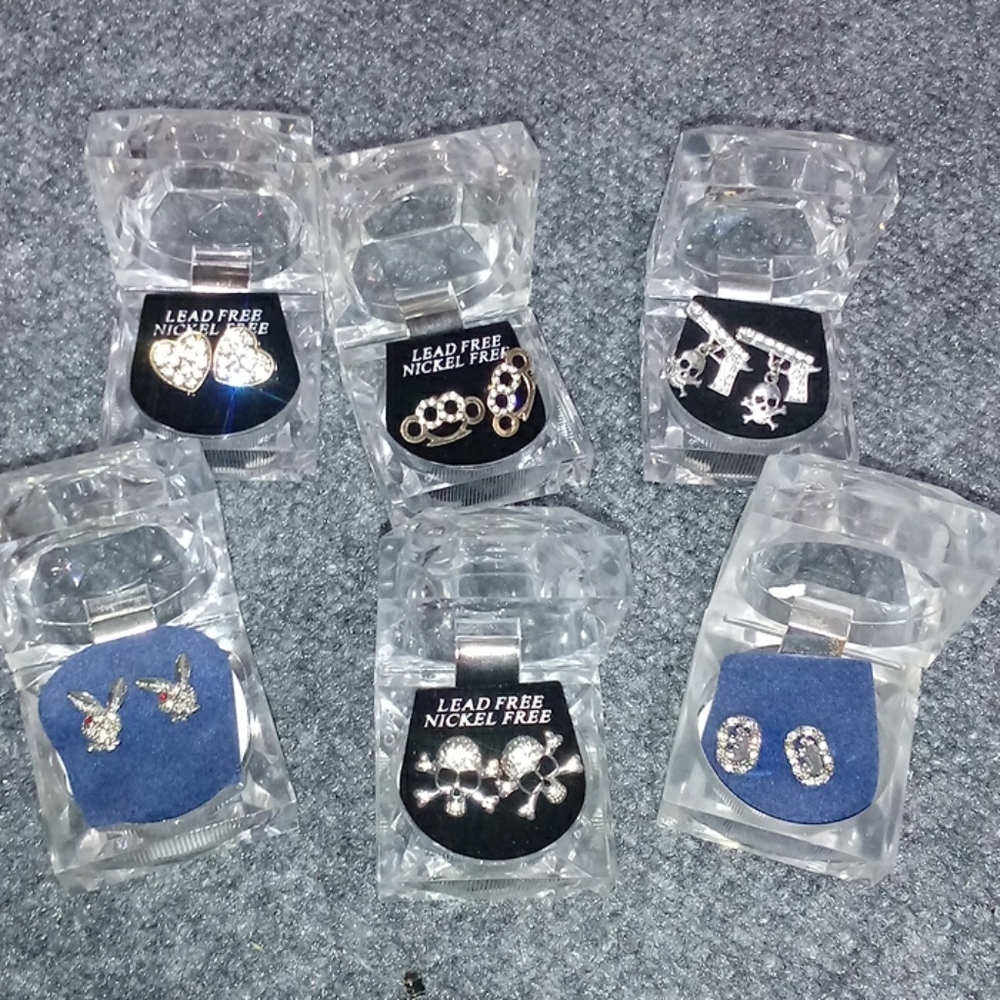 Lot of earrings-6 pairs-Stainless Steel-New